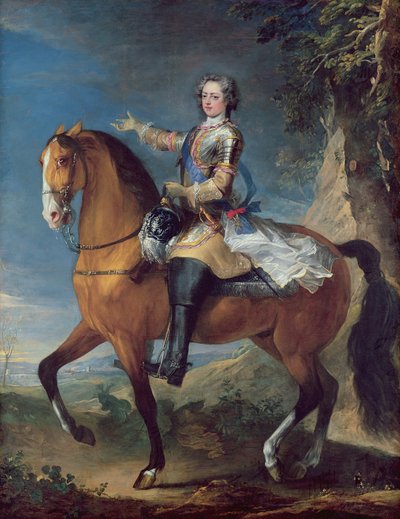 Portrait équestre de Louis XV (1710-74) à l